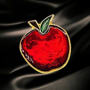 VTG PinCentives Red Apple Enamel Lapel Pin Teacher Gift Collectible 1989–1999